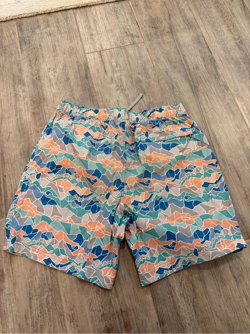 The North Face Men's Blue Teal Coral Pattern Swim Shorts